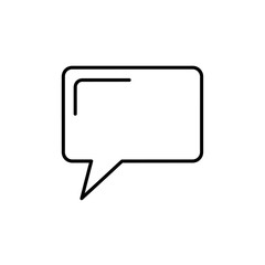 Naklejka premium Blank speech bubble icon, chat message symbol, communication outline graphic