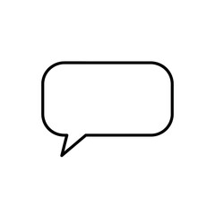 Fototapeta premium Blank speech bubble icon, communication symbol, empty message box outline