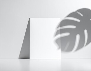 Blank A4 Paper Mockup with Organic Leaf Shadow Aesthetic Minimalist