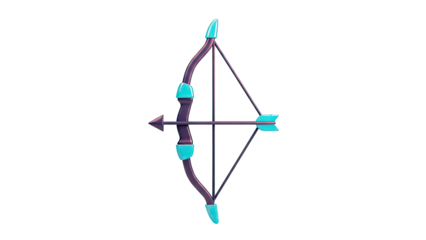 3D Rendering of a Bow and Arrow Set