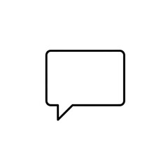 Blank Speech Bubble Icon, Message Box, Communication Symbol, Isolated on White Background