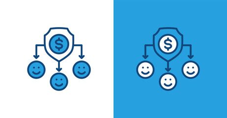 Cashflow Color Outline, with light and dark background