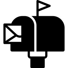 mailbox icon illustration design with solid