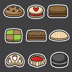 set of biscuit good for sticker badge, element design, print design, etc