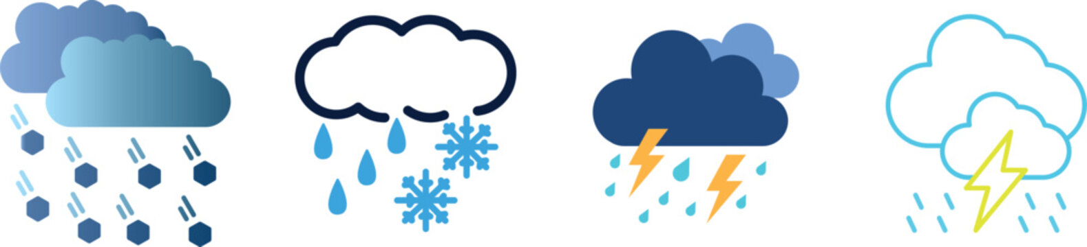 Strom Weather Icon set. Weather symbol for web. Lightning bolt and cloud outline symbol. Simple weather graphic. Strom, power, and electricity concept. Vector illustration for energy logo design.