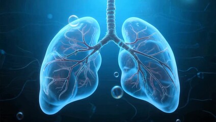 Human lungs with bronchial tree