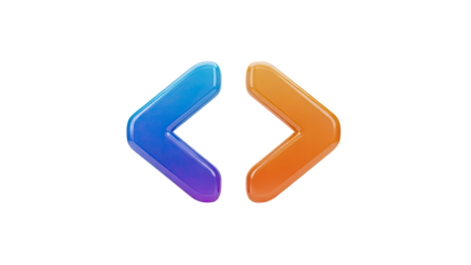 3D Rendered Angle Brackets