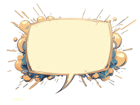 Leere Sprechblase mit explosiven Elementen, Comic-Stil, ideal f&uuml;r Text und Design