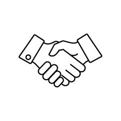 Business handshake icon, agreement, partnership, teamwork, success, collaboration, trust, unity, deal