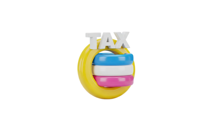 3D TAX Icon with Stacked Rings