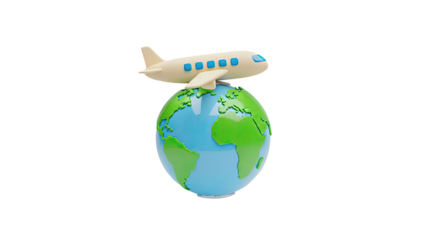 Airplane Flying Around the Globe