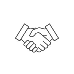 Obraz premium Business handshake icon, partnership agreement, deal symbol, vector illustration