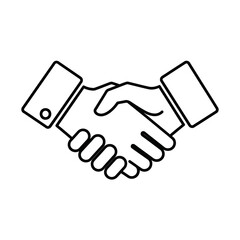 Business handshake icon, partnership agreement, professional deal, teamwork, cooperation, success, agreement concept
