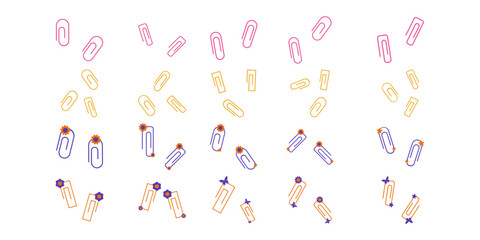 Cute Handdrawn Paper Clips Sticker