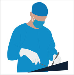 the doctor is operating. a surgical team in operating room . 