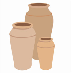 clay jars. Clay jar. Simple flat illustration.
