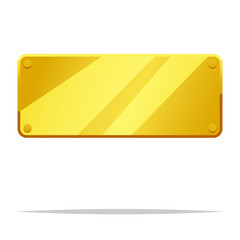 Blank golden plaque vector isolated illustration