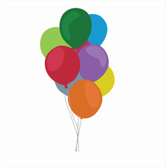 colorful balloons flying. Flying helium bunch balloon, 