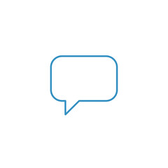 Fototapeta premium Blue speech bubble icon, empty chat message symbol, communication concept