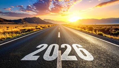 Futuristic LED digits display “2026” in bright blue on a sleek, high-tech metallic interface with glowing accents.