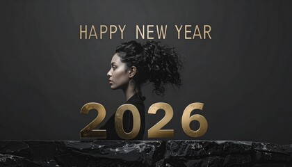 Futuristic LED digits display “2026” in bright blue on a sleek, high-tech metallic interface with glowing accents.