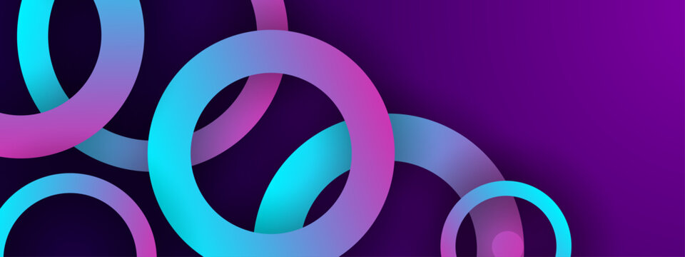 Gradient rings overlap against a deep purple background in this image