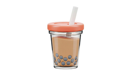 3D Rendering of a Boba Tea Drink