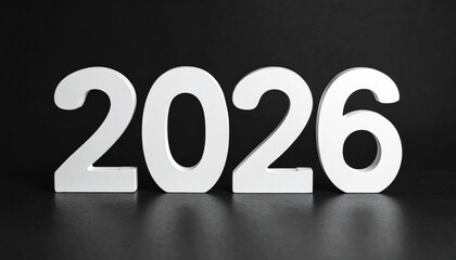 Futuristic LED digits display “2026” in bright blue on a sleek, high-tech metallic interface with glowing accents.