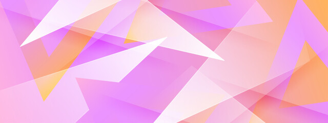Fototapeta premium Abstract design with pink orange and white triangles