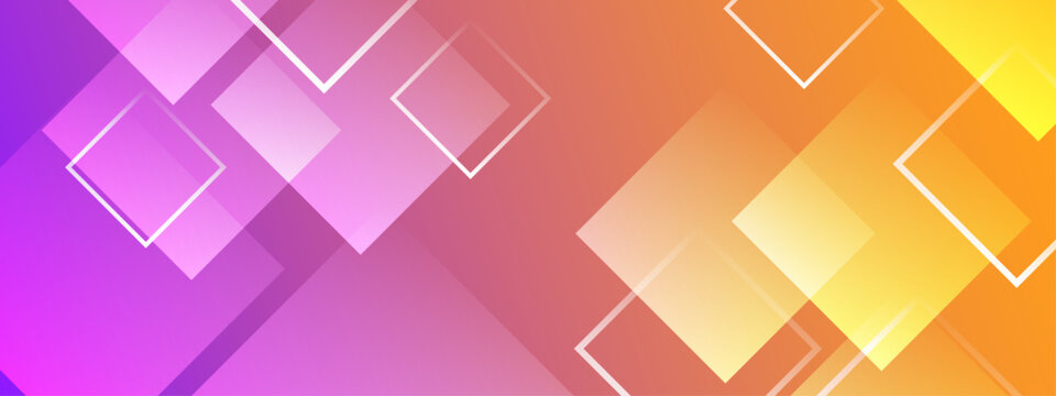 Abstract background with overlapping squares in gradient colors