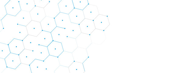 Vector modern tech hexagon network corner background