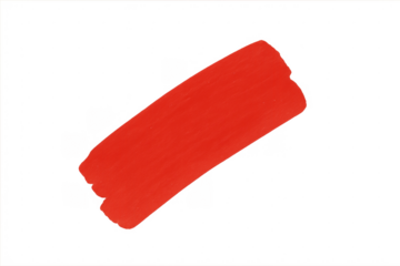 Red paint brush stroke texture on transparent background