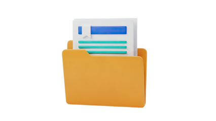 3D Icon of a Folder with Documents