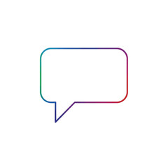 Fototapeta premium Empty gradient speech bubble icon, communication symbol, conversation cloud