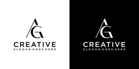 AG or GA initial letter logo design vector
