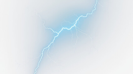 Blue lightning bolt design with a soft gradient on a light background for creative visuals white background cutout