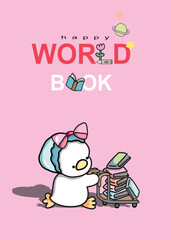 baby shower card, baby shower card, Elements literacy day, hand drawn and calligraphy, hand drawn world book, Coloring book, page and cover