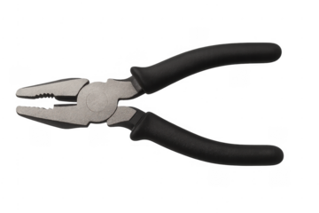 Pliers metal hand tool with black grip handles