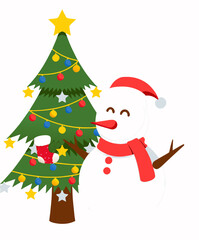 santa claus and christmas tree