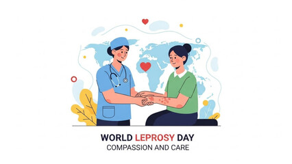 Healthcare professional showing compassion to a patient on World Leprosy Day