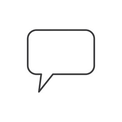 Naklejka premium Empty speech bubble icon, communication or message symbol, isolated on white background