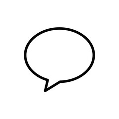Empty speech bubble icon, communication symbol, dialogue blank space
