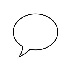 Empty speech bubble icon, communication symbol, dialogue concept, isolated on white background
