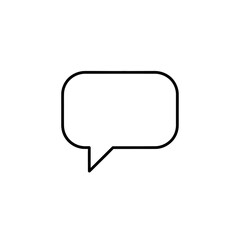 Empty Speech Bubble Icon, Communication Symbol, Message Outline on White Background