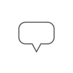 Naklejka premium Empty speech bubble icon, communication symbol, message balloon outline on white background