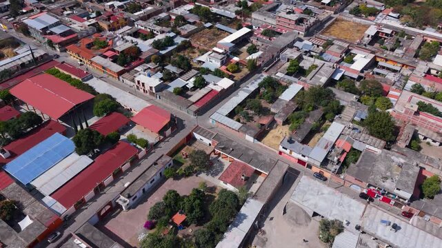 Panoramic view of a traditional Zapotec village in Oaxaca, Mexico