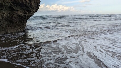 winter landscape with snow and rocks