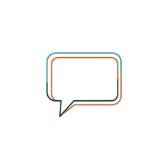 Fototapeta premium Modern Speech Bubble Icon with Double Outline and Copy Space