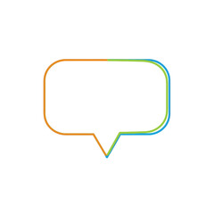 Modern Speech Bubble with Gradient Outline on White Background