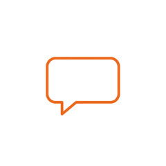 Fototapeta premium Orange speech bubble icon on white background, communication symbol, simple vector graphic